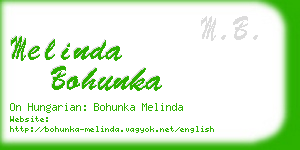 melinda bohunka business card